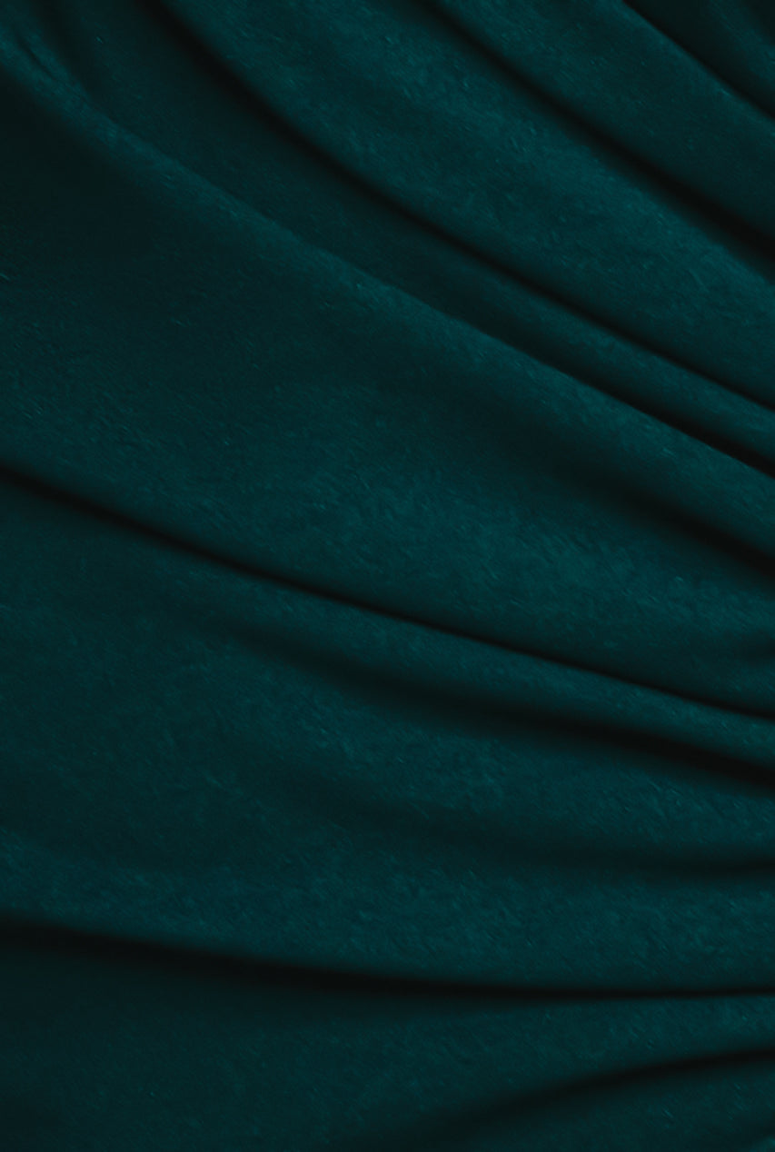 Goddiva Scuba Crepe Bandeau Maxi With Diamante Necklace - Emerald Green