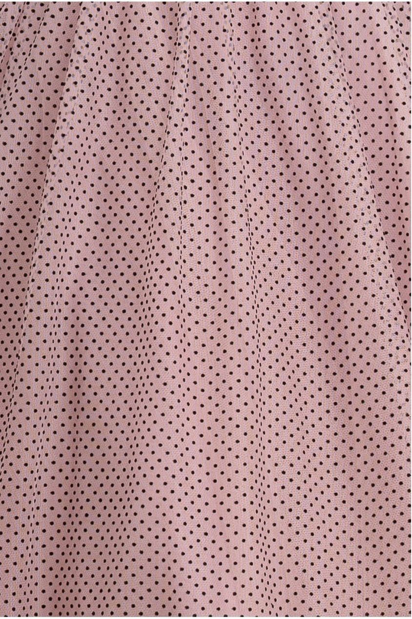 Goddiva Dobby Mesh Off The Shoulder Princess Maxi Dress - Blush