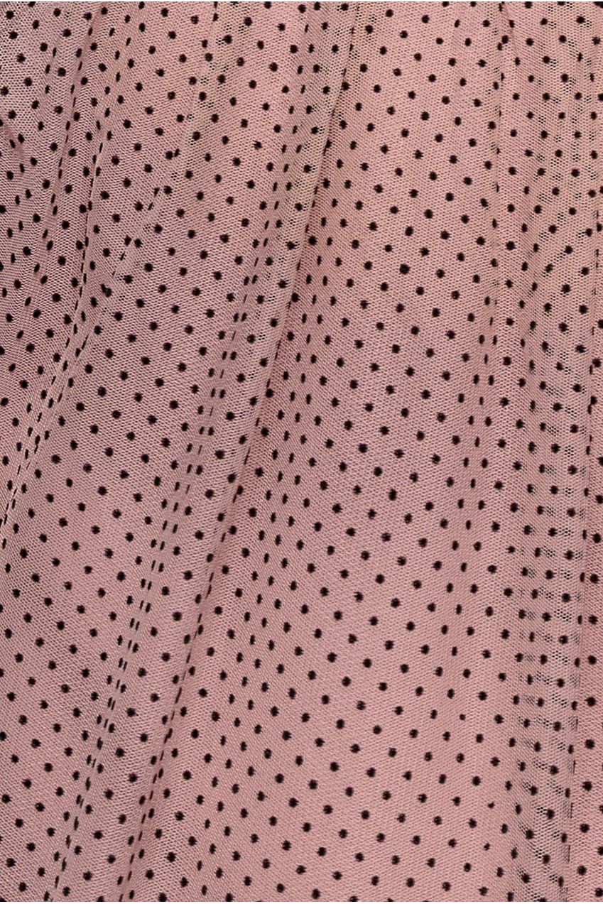 Goddiva Dobby Mesh Off The Shoulder Princess Maxi Dress - Blush