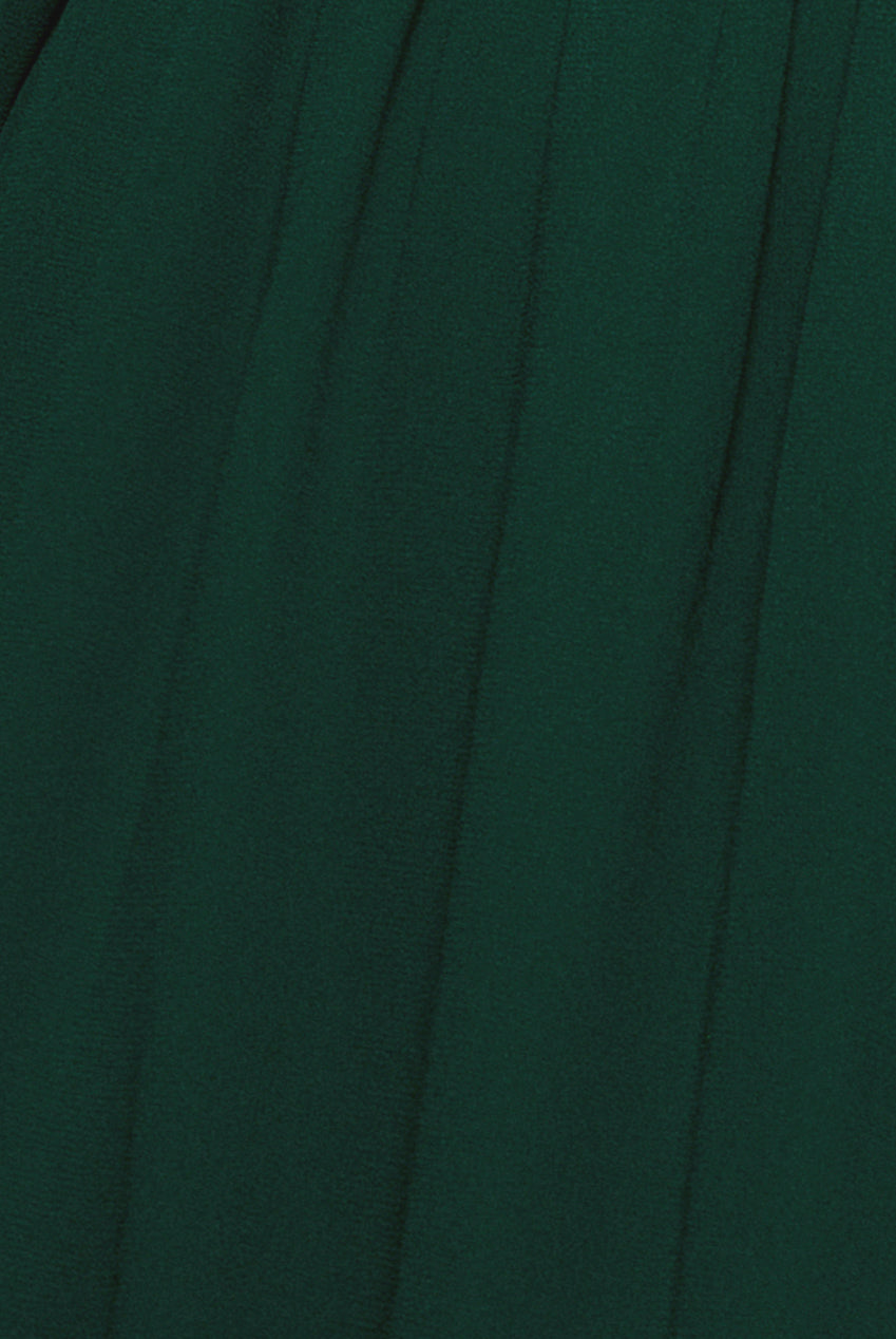 Goddiva Sustainable Front Split Wrap Style Chiffon Maxi Dress - Green