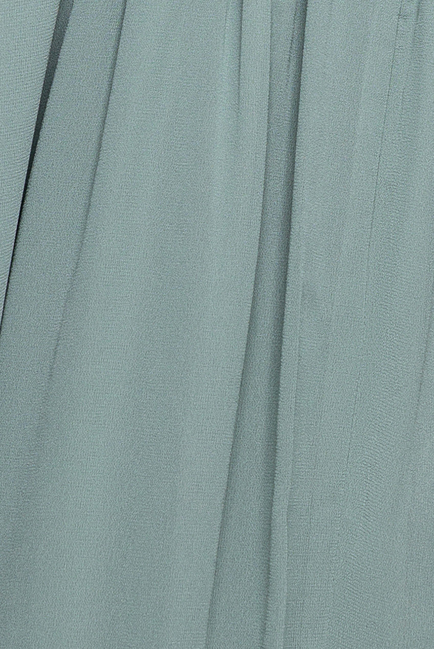 Goddiva Sustainable Front Split Wrap Style Chiffon Maxi Dress - Sage Green