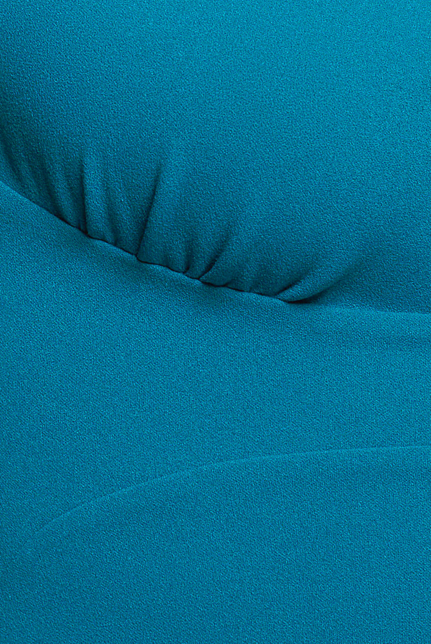 Goddiva Scuba Crepe Twist Cutout Midi Dress - Teal Blue