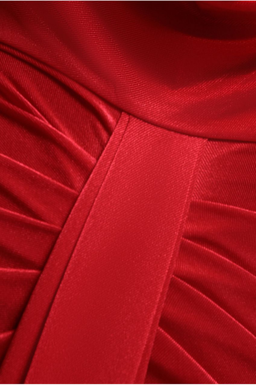 Goddiva Open Back Cowl Neck Maxi Dress - Red