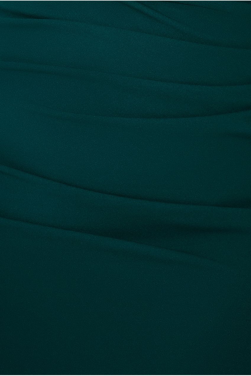 Goddiva Plus Scuba & Lace Wrap Maxi Dress - Emerald