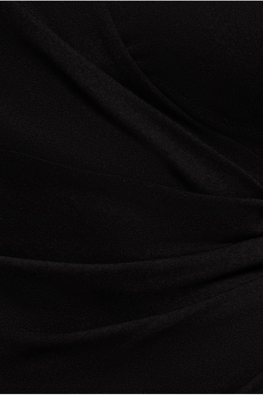 Goddiva Scuba & Lace Wrap Maxi Dress - Black