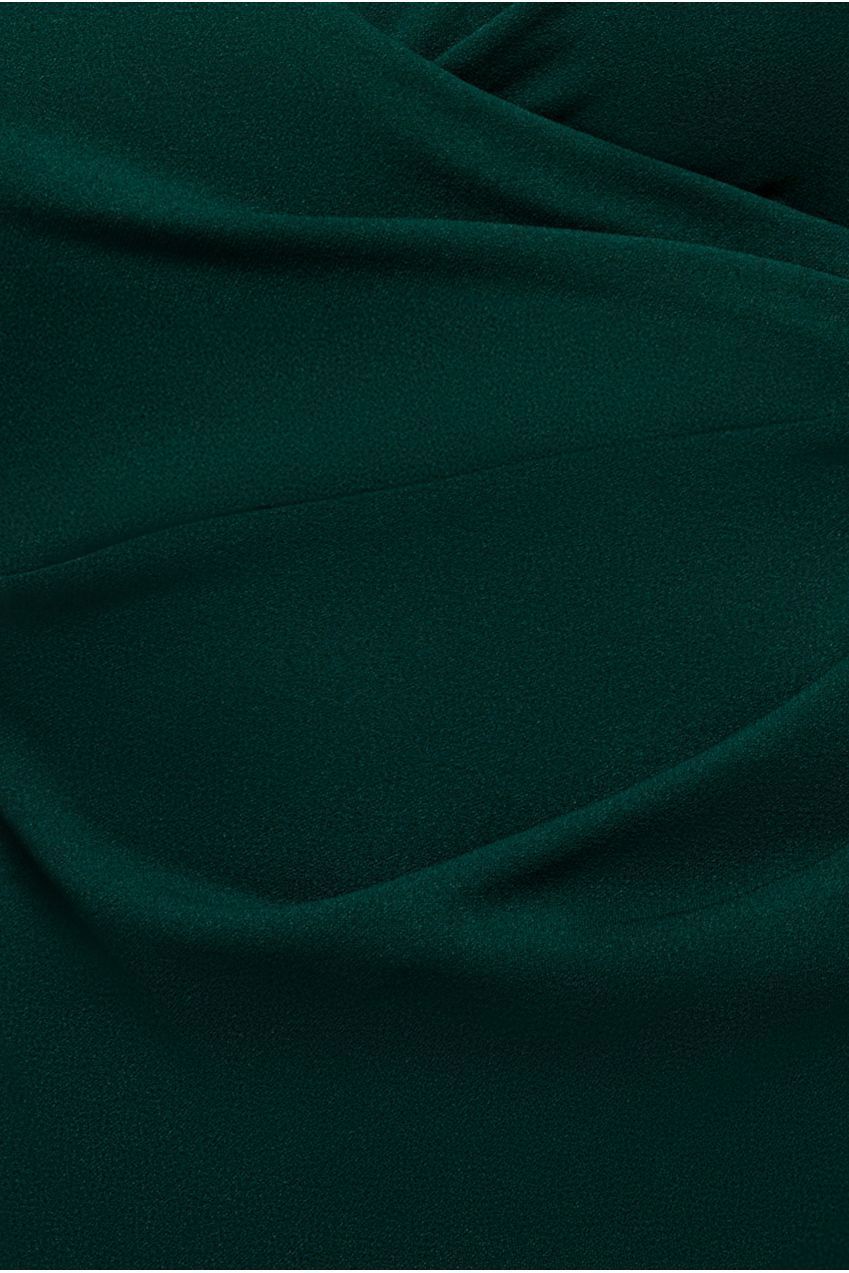 Goddiva Scuba & Lace Wrap Maxi Dress - Emerald