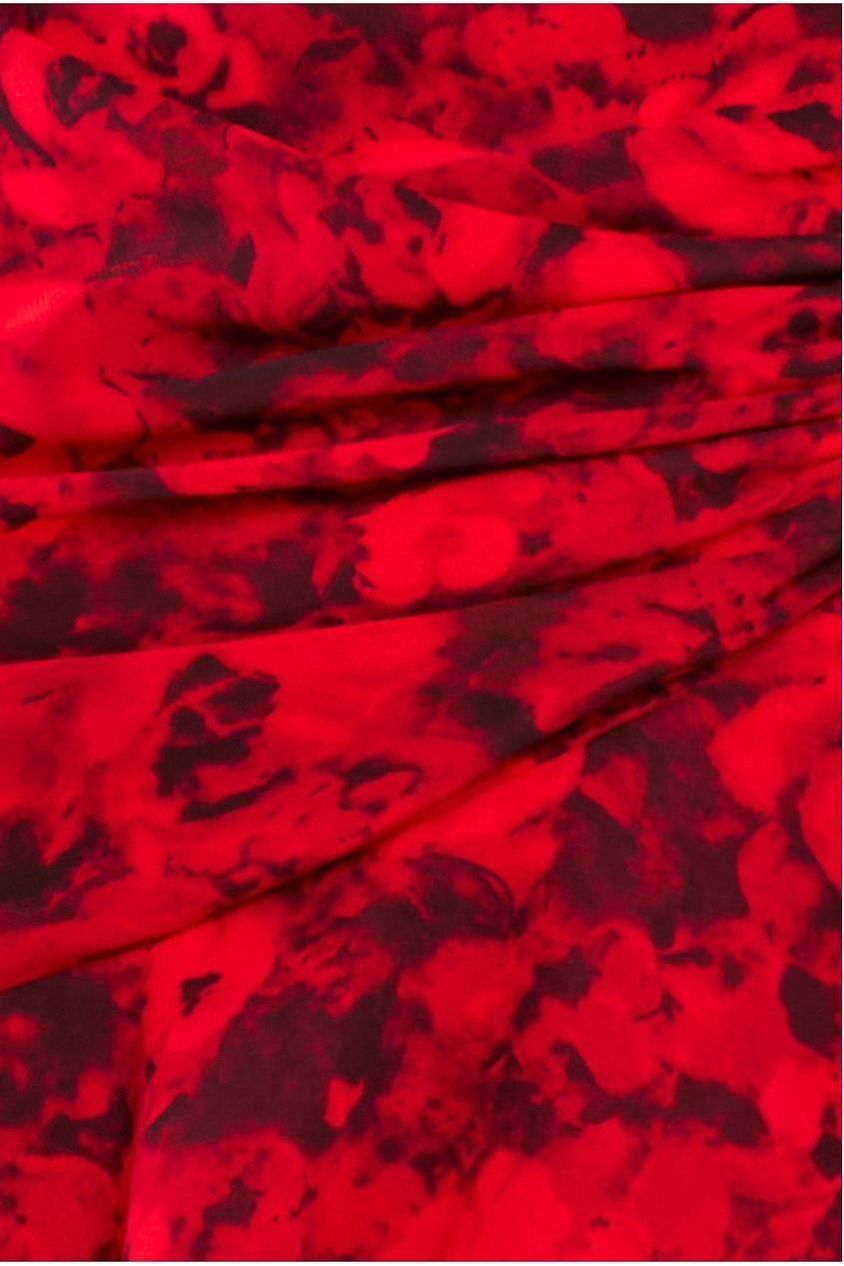 Goddiva Floral Wrap High And Low Midaxi Dress - Red