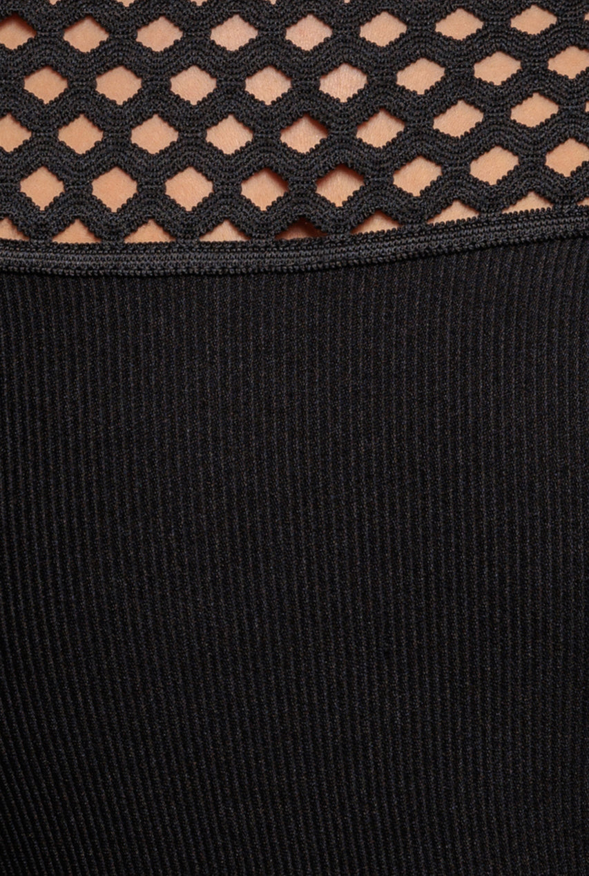 Goddiva Off The Shoulder Ribbed Bodycon Maxi Dress - Black