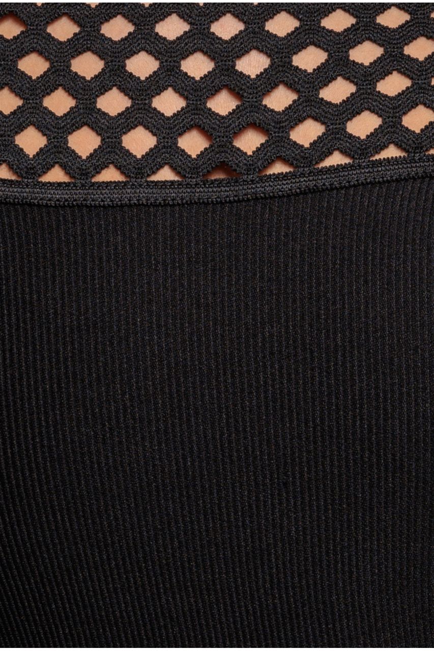 Goddiva Off The Shoulder Ribbed Bodycon Maxi Dress - Black