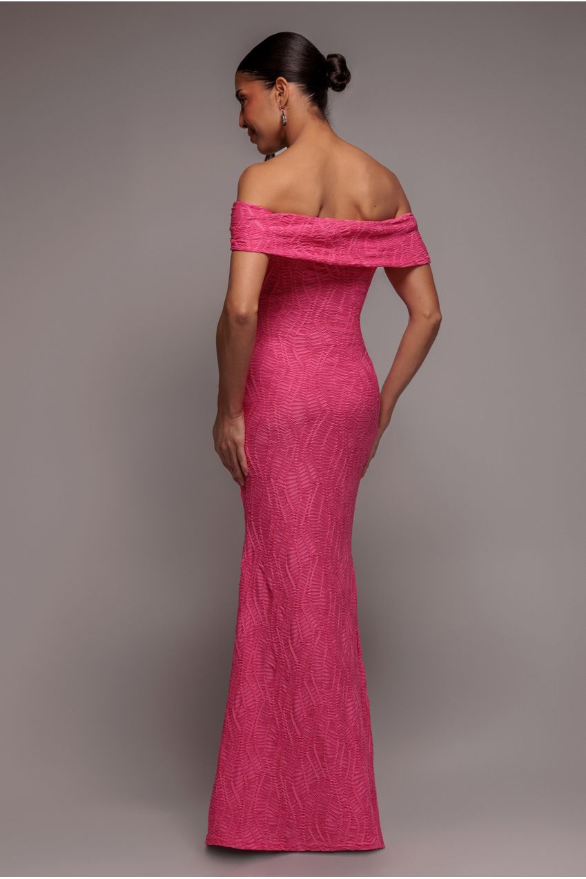 Goddiva Front Knot Twist Maxi Dress - Magenta