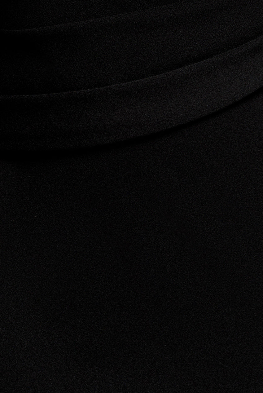 Goddiva Asymmetric Neck Diamante Embellished Maxi Dress - Black