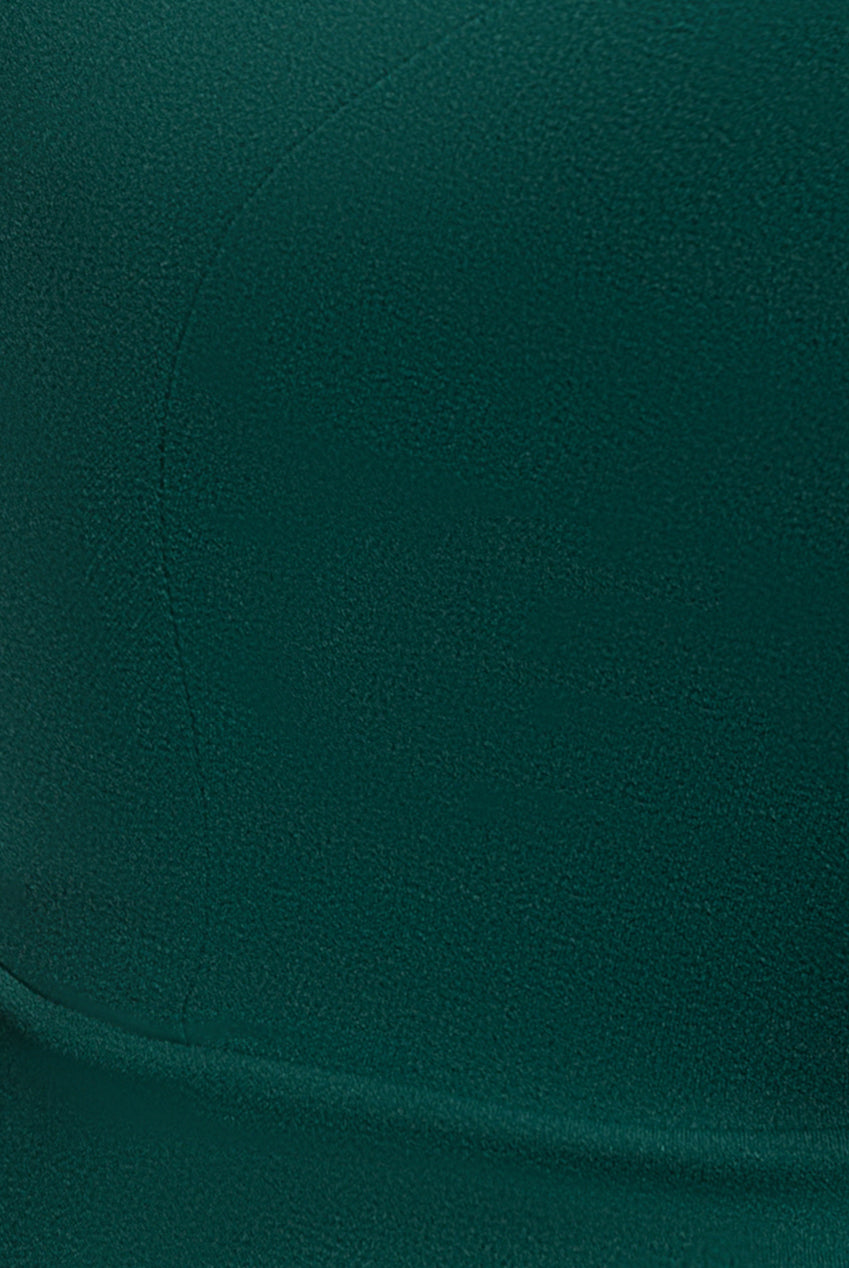 Goddiva Embellished Diamante Sleeve Bardot Maxi Dress - Emerald Green