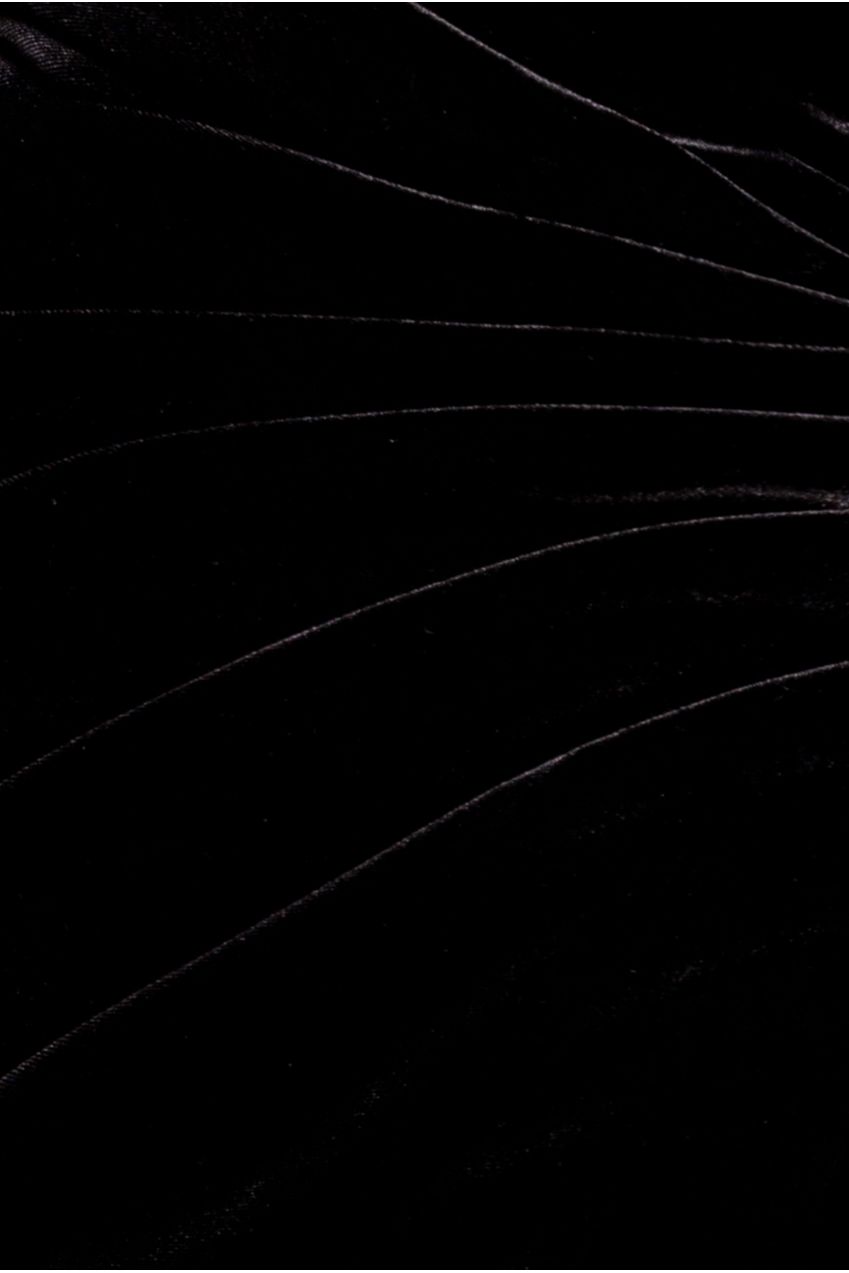 Goddiva Crochet Velvet Wrap Midi Dress - Black