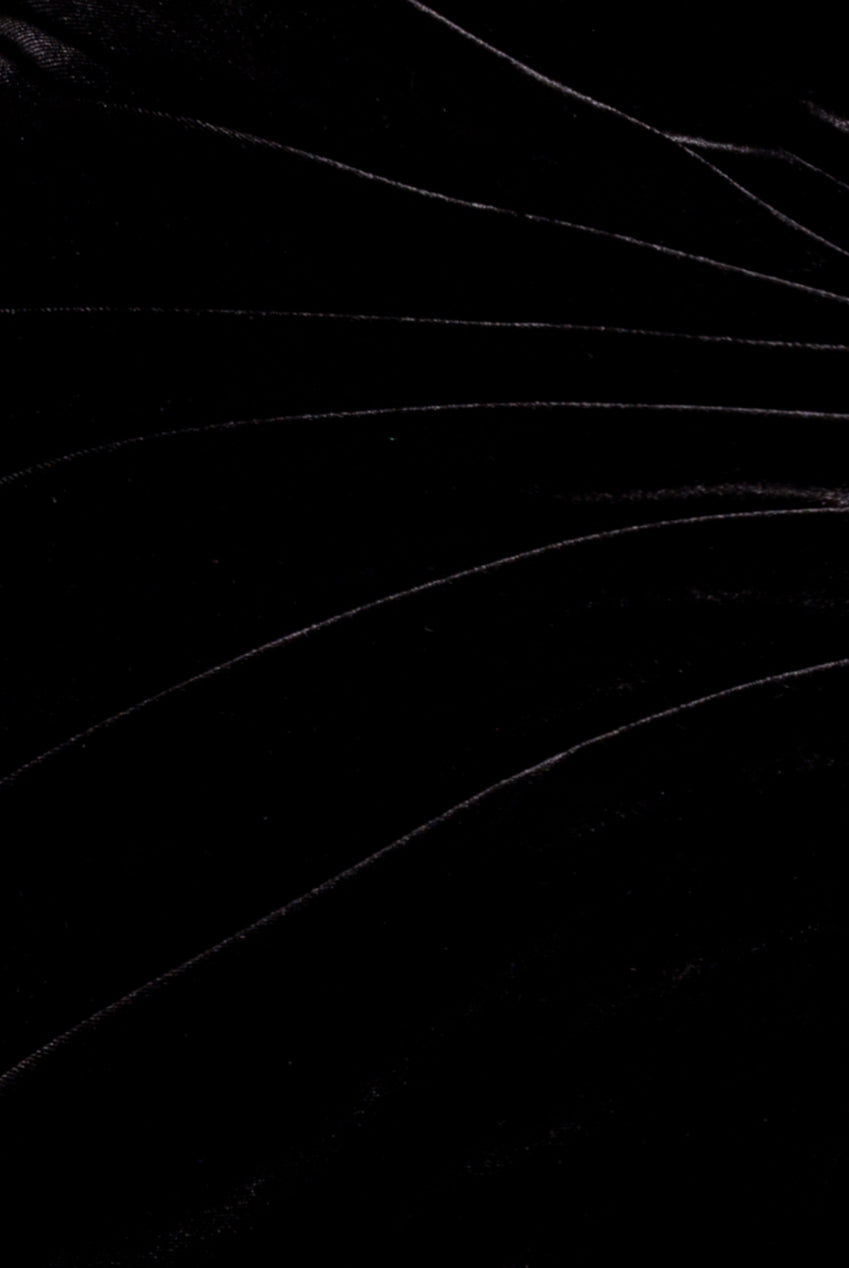 Goddiva Crochet Velvet Wrap Midi Dress - Black