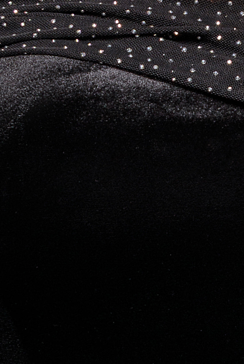 Goddiva Plus Off Shoulder Hotfix Diamante Wing Velvet Maxi Dress - Black