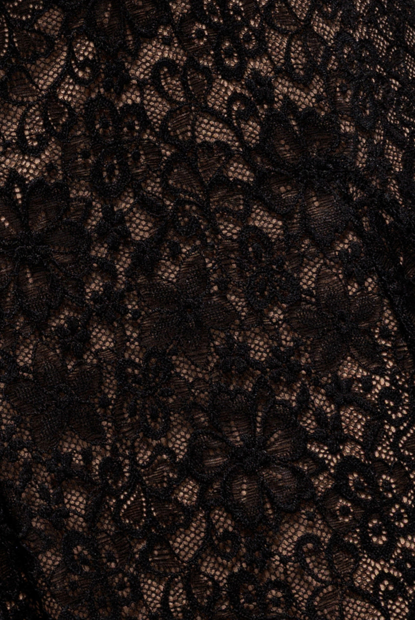 Goddiva Short Sleeve A-line Midi Wednesday Addams-Inspired Halloween Costume - Black