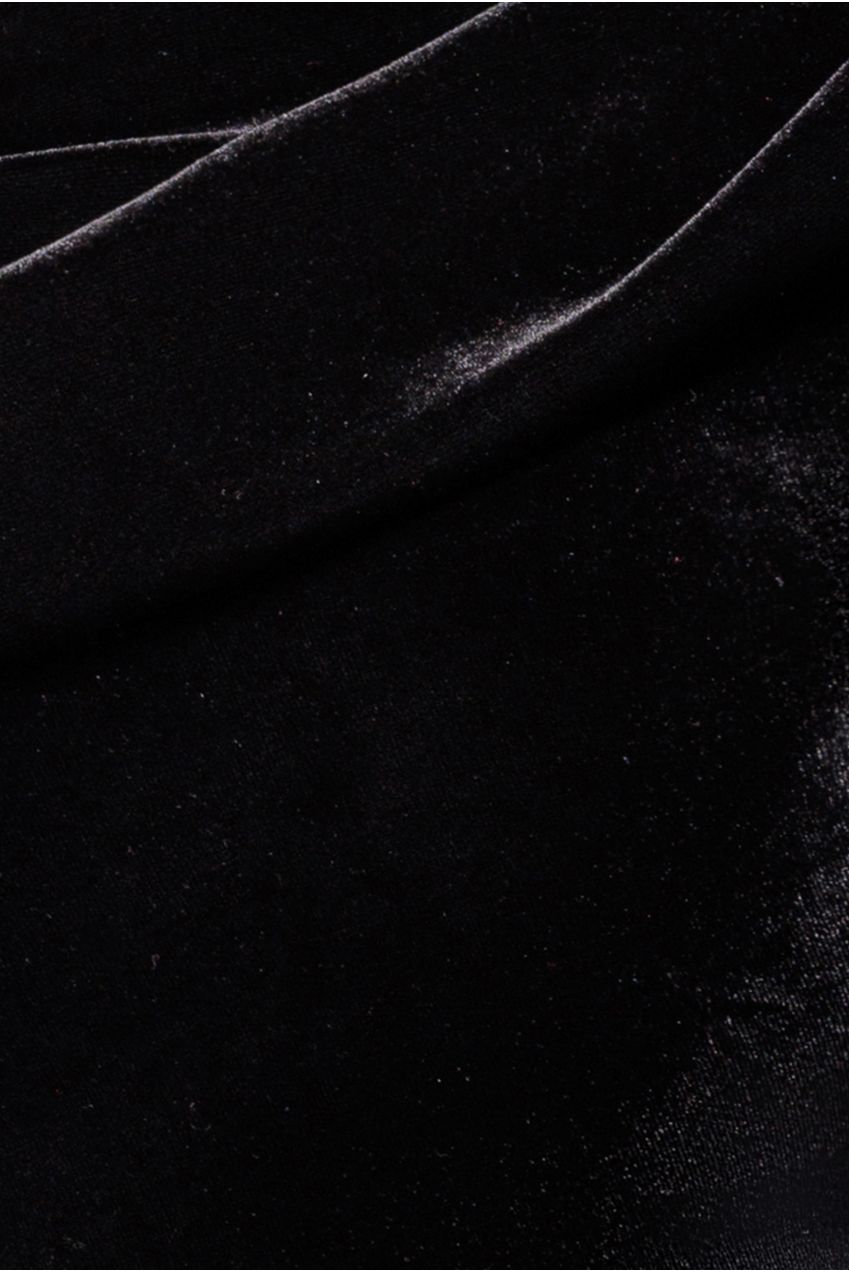 Goddiva Cowl One Shoulder Velvet Maxi Dress - Black