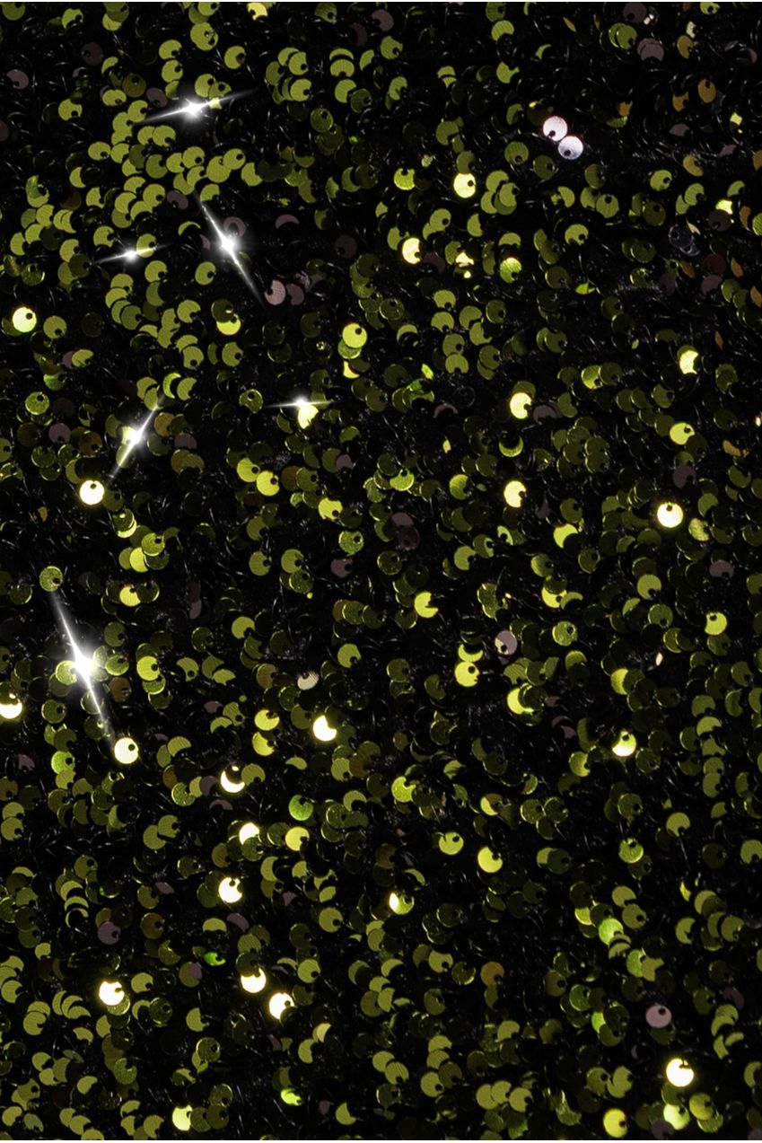 Goddiva Sequin Velvet Bardot Evening Maxi Dress - Olive Green