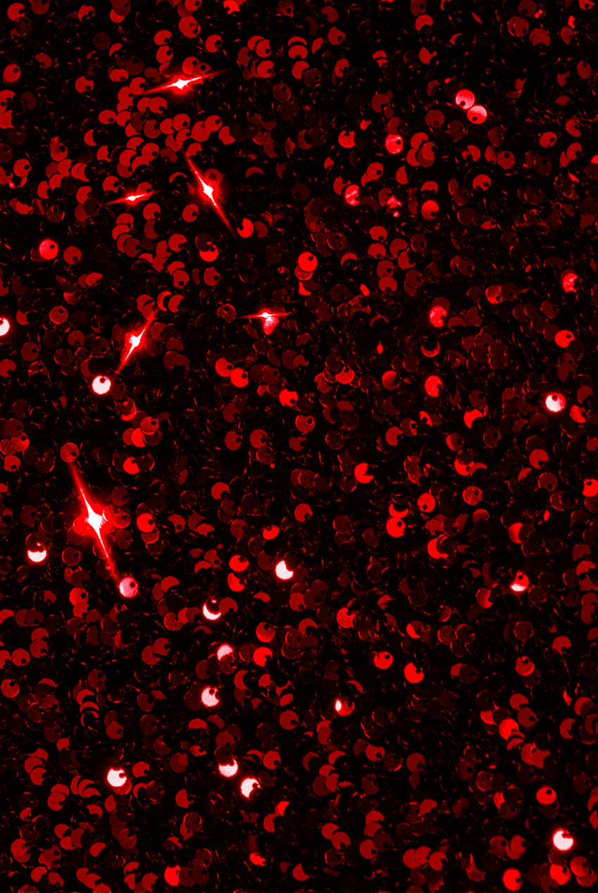 Goddiva Sequin Velvet Bardot Evening Maxi Dress - Red