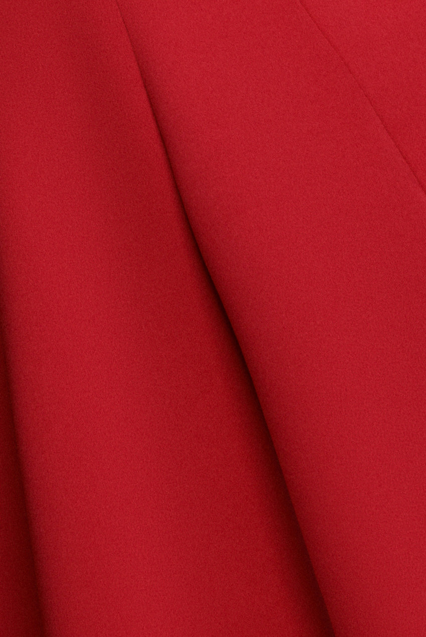 Goddiva Cap Sleeve Plunging V-Neckline Skater Mini Dress - Red