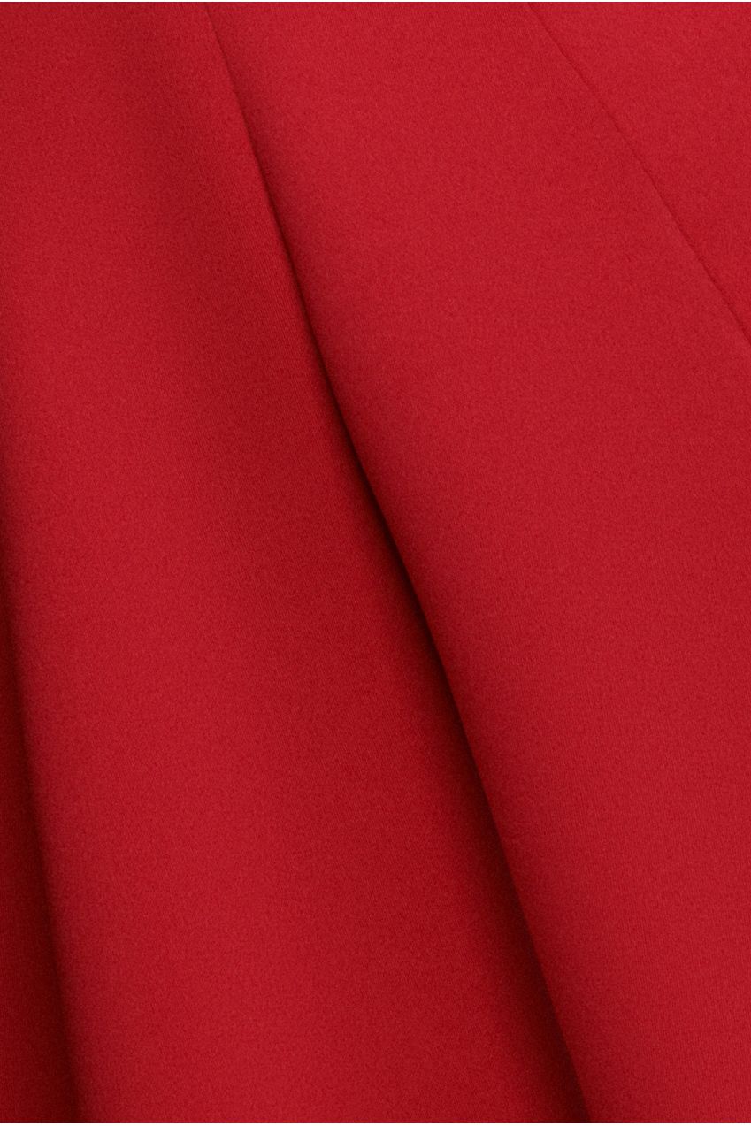 Goddiva Cap Sleeve Plunging V-Neckline Skater Mini Dress - Red