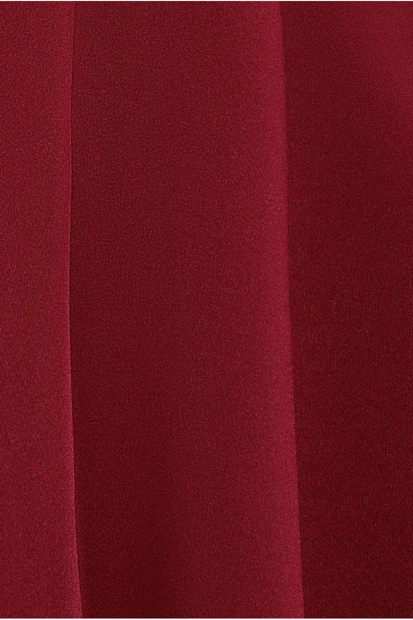 Goddiva Cap Sleeve Plunging V-Neckline A-line Midi Dress - Wine