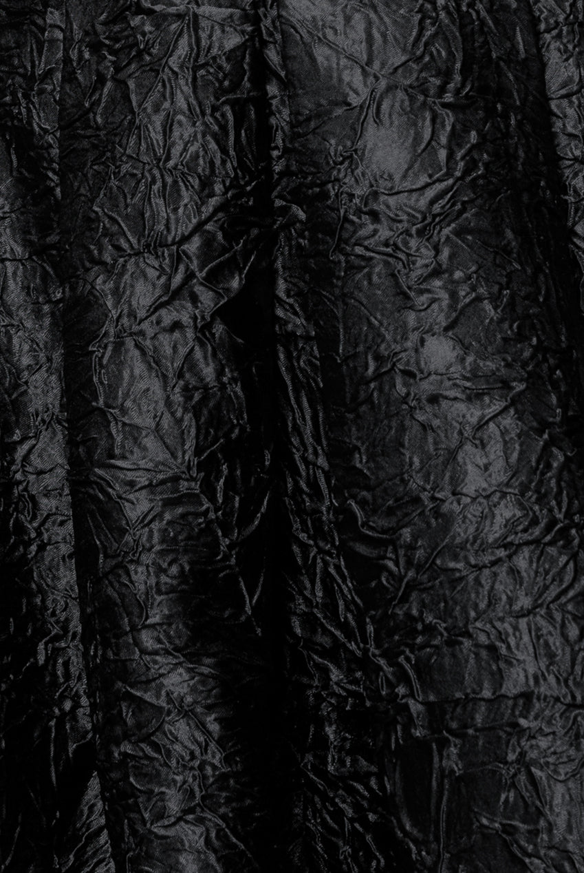 Goddiva Crushed Satin Sleeveless A Line Midi Dress - Black