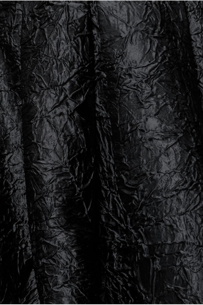 Goddiva Crushed Satin Sleeveless A Line Midi Dress - Black