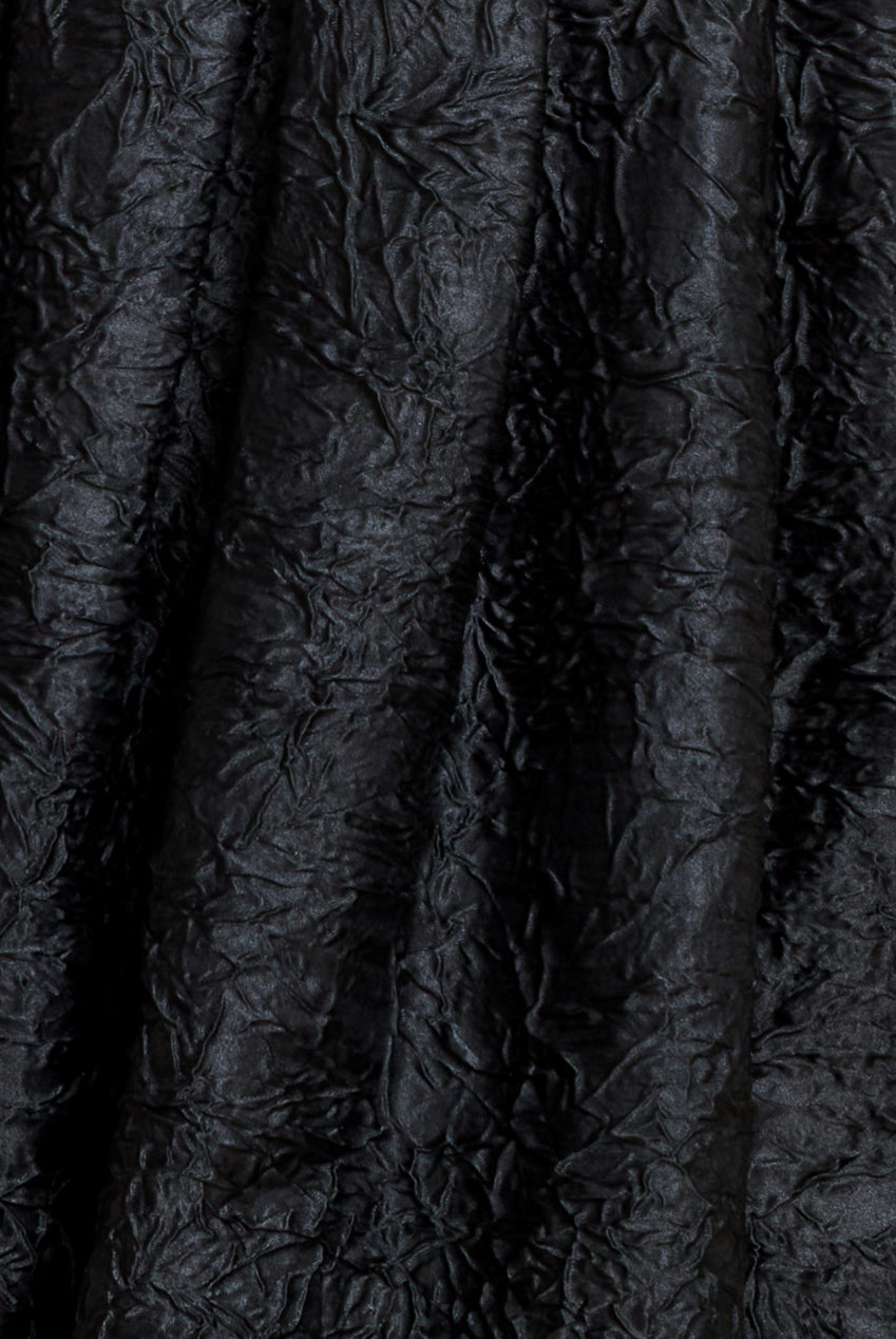 Goddiva Crushed Satin Sleeveless A Line Midi Dress - Black