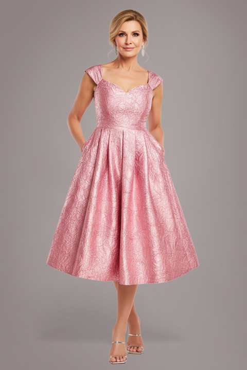 Goddiva Crushed Satin Sleeveless A Line Midi Dress - Blush Pink