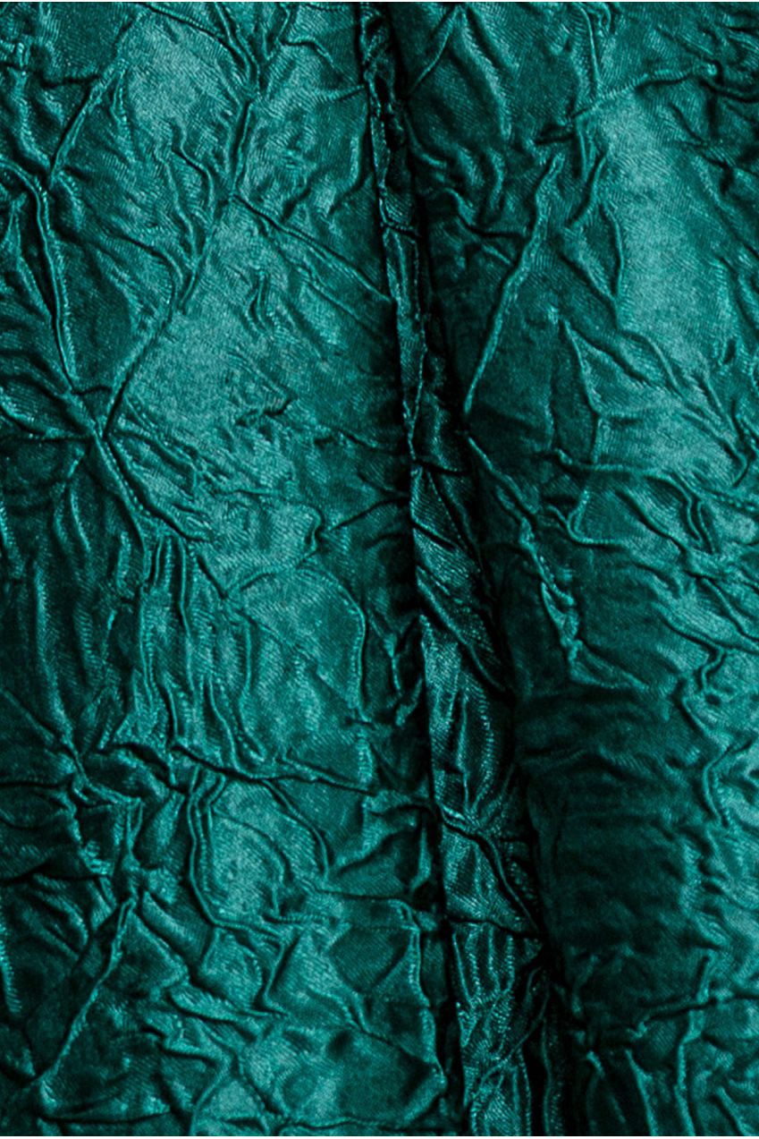 Goddiva Crushed Satin Sleeveless A Line Midi Dress - Emerald Green