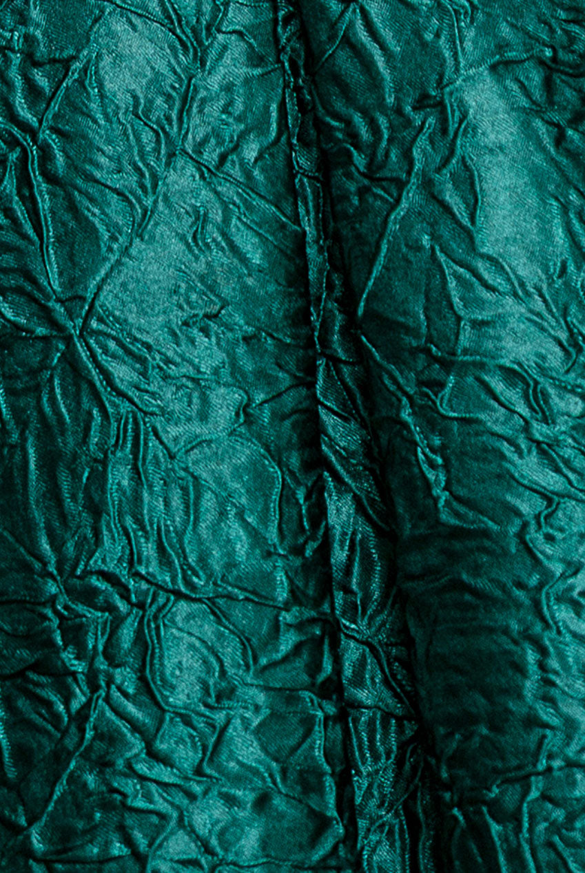 Goddiva Crushed Satin Sleeveless A Line Midi Dress - Emerald Green