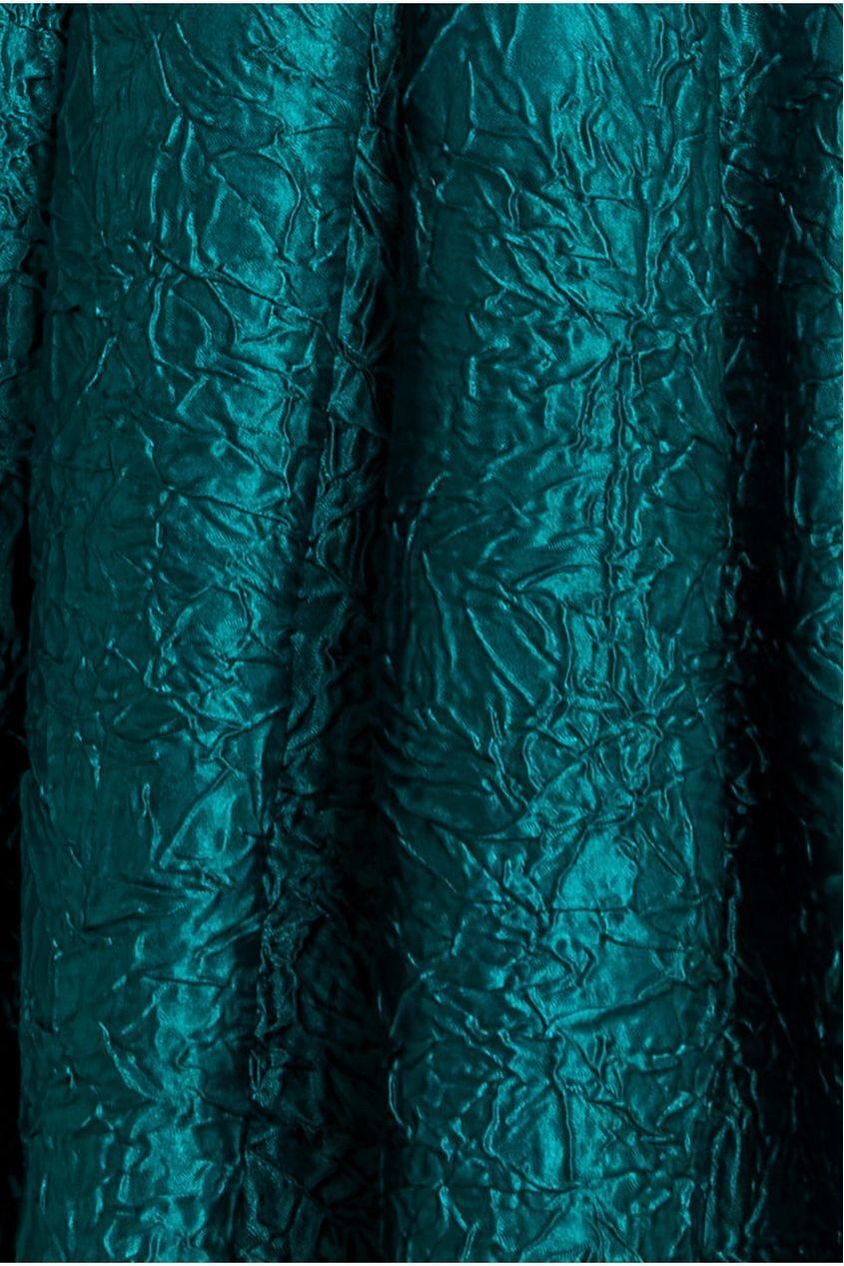 Goddiva Crushed Satin Sleeveless A Line Midi Dress - Emerald Green