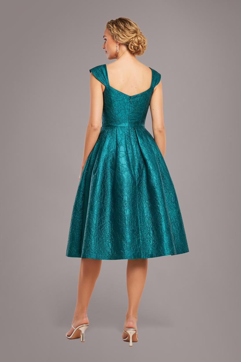 Goddiva Crushed Satin Sleeveless A Line Midi Dress - Emerald Green