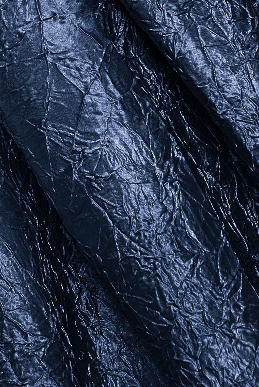 Goddiva Crushed Satin Sleeveless A Line Midi Dress - Navy Blue