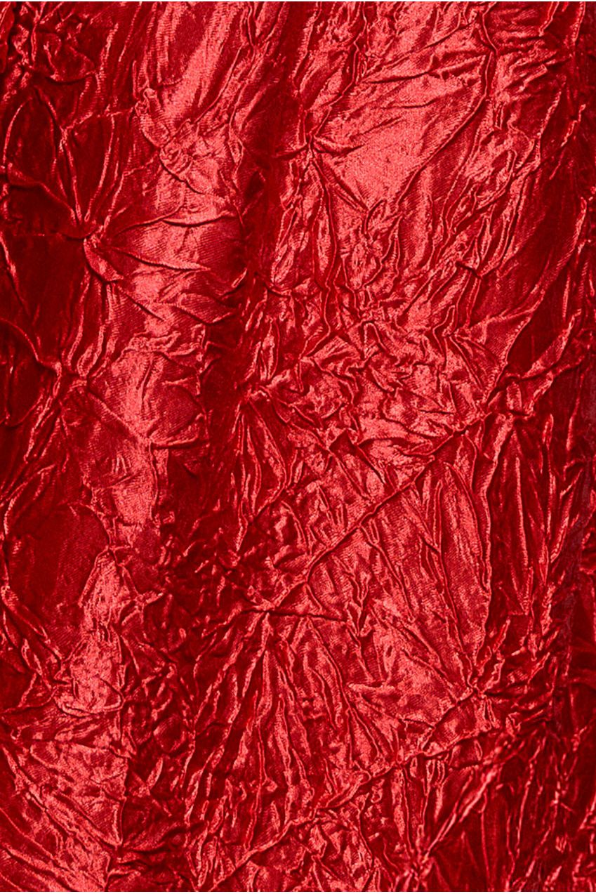 Goddiva Crushed Satin Sleeveless A Line Midi Dress - Red
