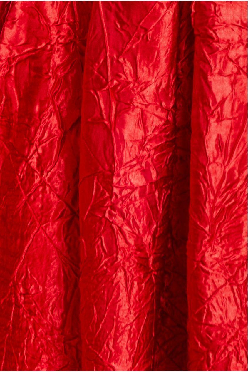 Goddiva Crushed Satin Sleeveless A Line Midi Dress - Red