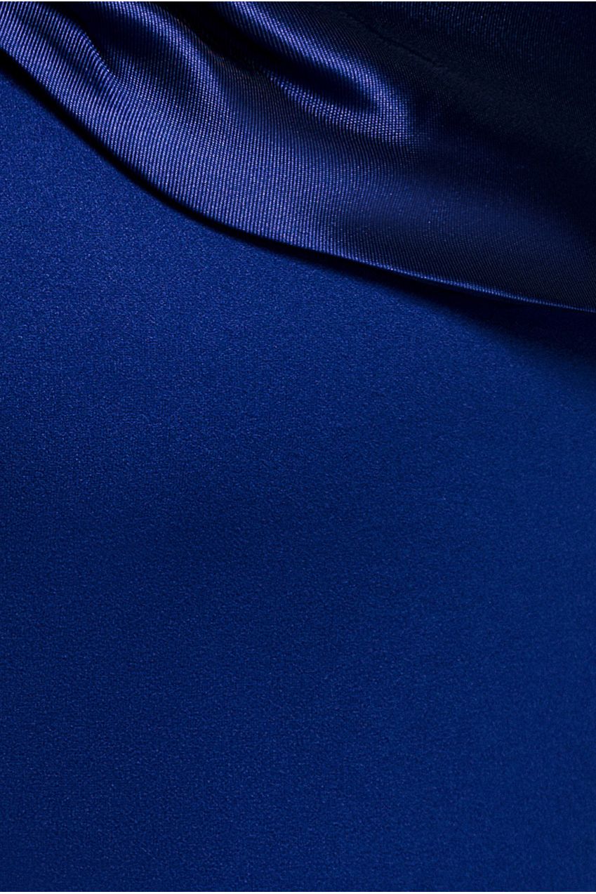 Goddiva Satin Twist One Shoulder Maxi Dress - Royal Blue