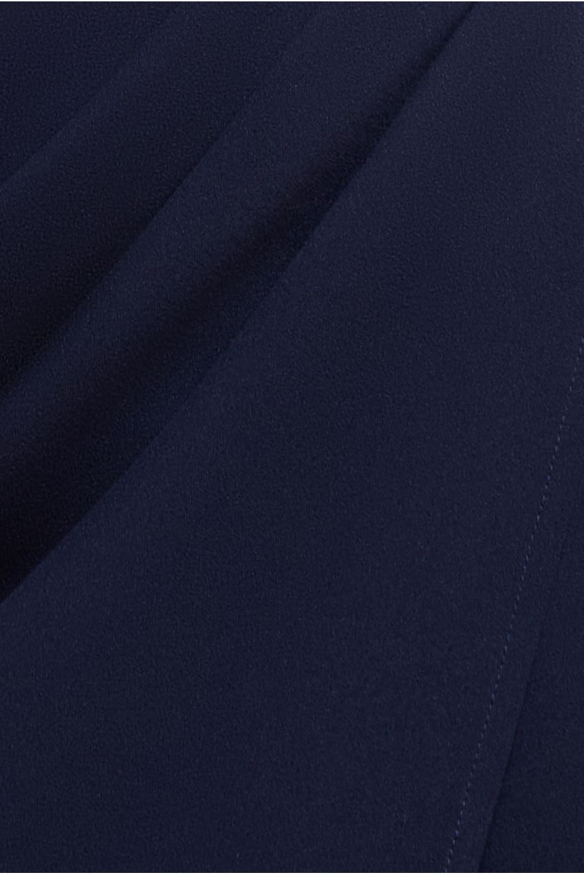 Goddiva Off The Shoulder Chiffon Wing Scuba Crepe Midi Dress - Navy Blue