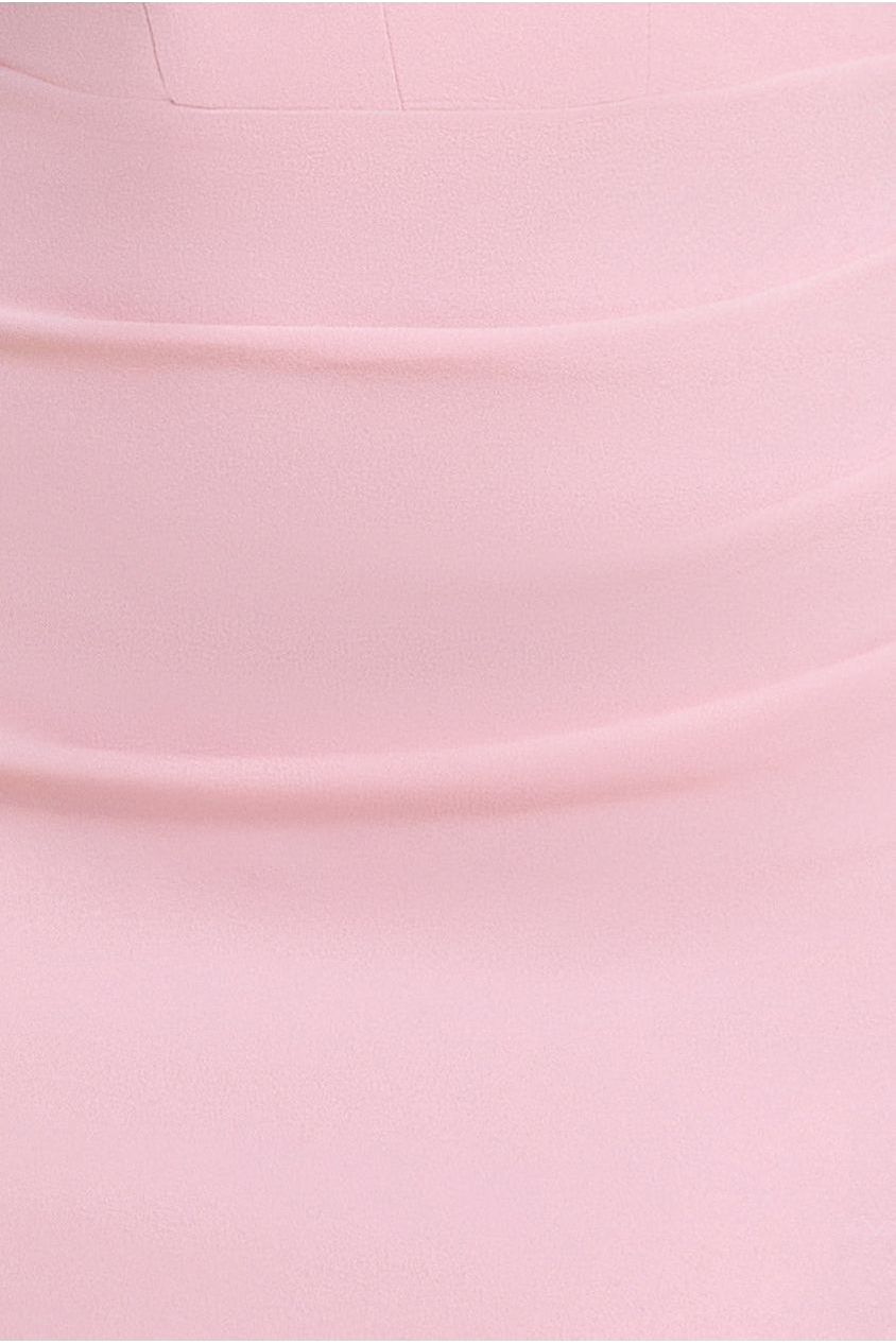 Goddiva Off The Shoulder Draped Sleeve Maxi Dress With Diamante Neckline - Blush Pink