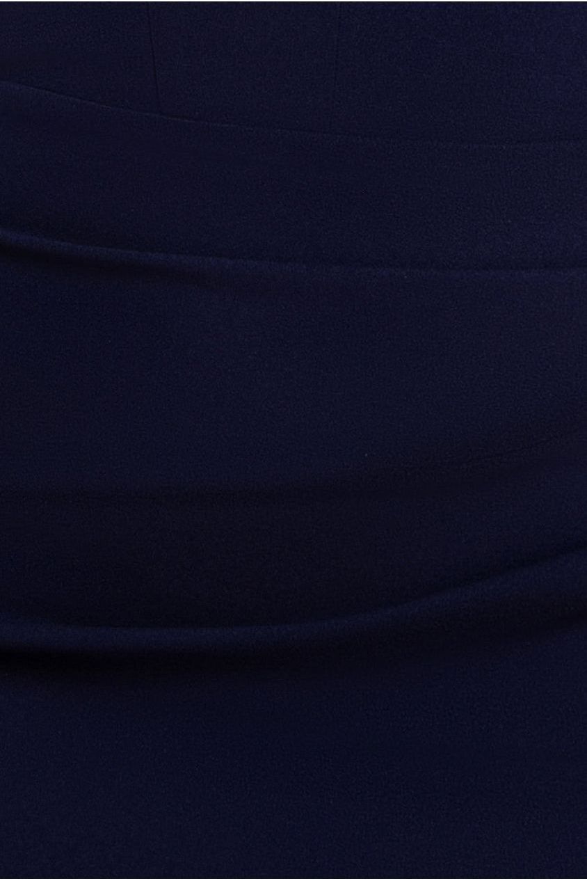 Goddiva Off The Shoulder Draped Sleeve Maxi Dress With Diamante Neckline - Navy Blue