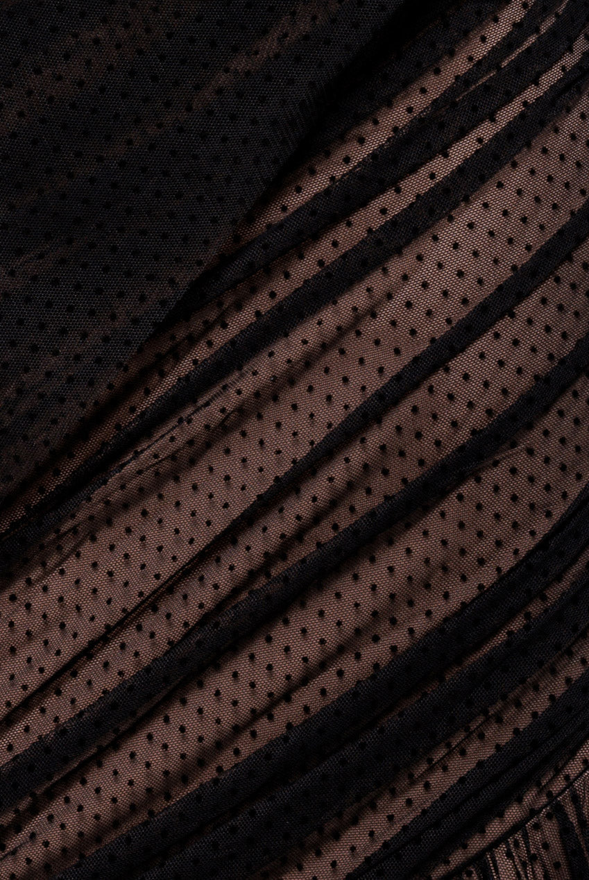 Goddiva Gathered One Sleeve Angel Wing Mermaid Maxi Dress - Black