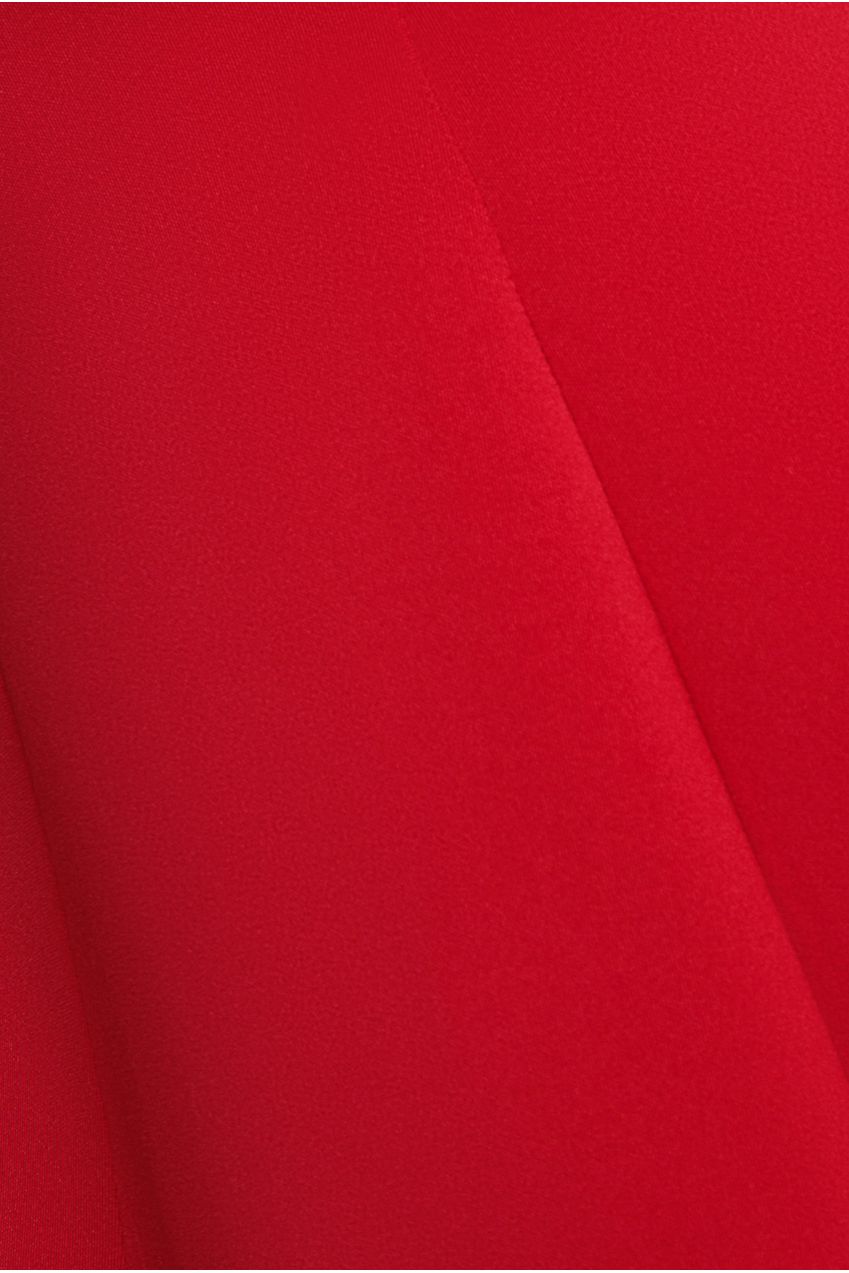 Goddiva Diamante Embellished Neck A-Line Midi Dress - Red