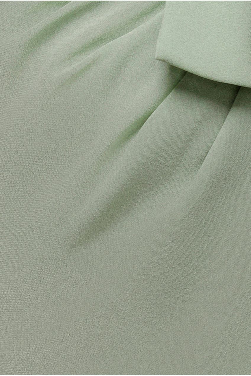 Goddiva One Shoulder Cowl With Bow Detail Maxi Dress - Sage Green