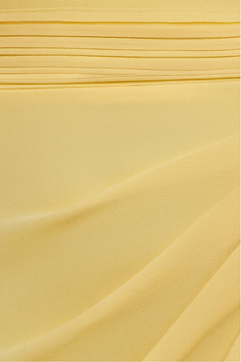 Goddiva Halterneck Thigh Split Chiffon Maxi Dress - Lemon