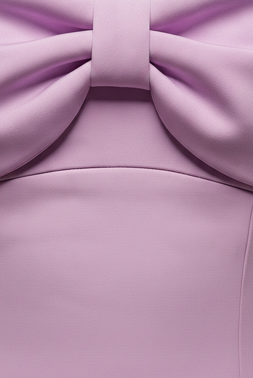 Goddiva Front Bow Off The Shoulder Mini Dress - Lilac