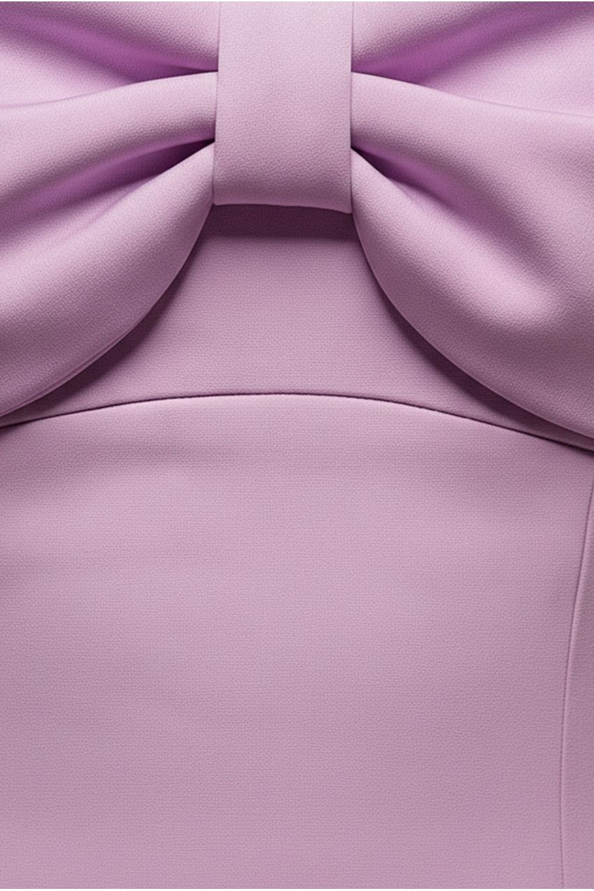 Goddiva Front Bow Off The Shoulder Mini Dress - Lilac