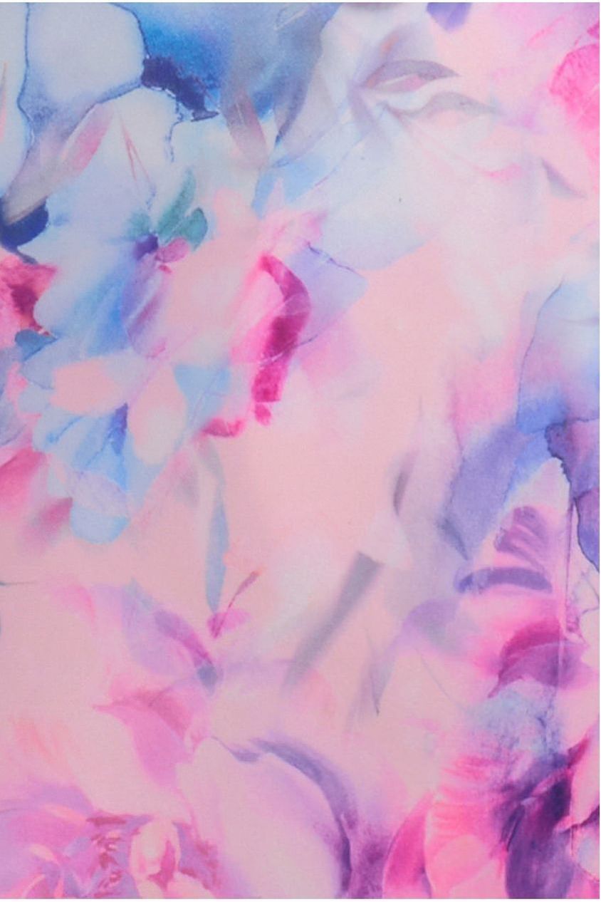 Goddiva Printed Scuba Square Neck Puff Sleeve Midi Dress - Blush Pink