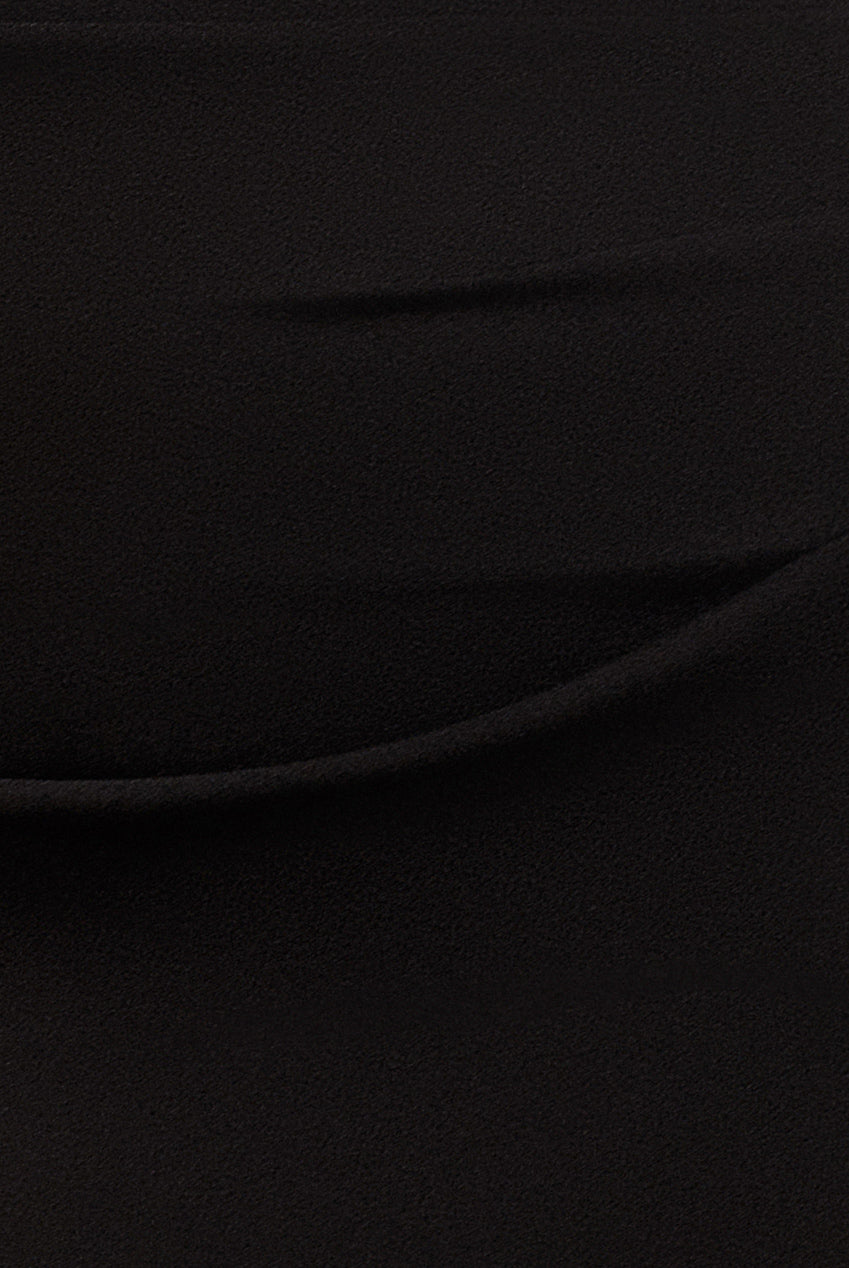 Goddiva Contrast Off Shoulder Back Satin Bow Scuba Maxi Dress - Black Cream