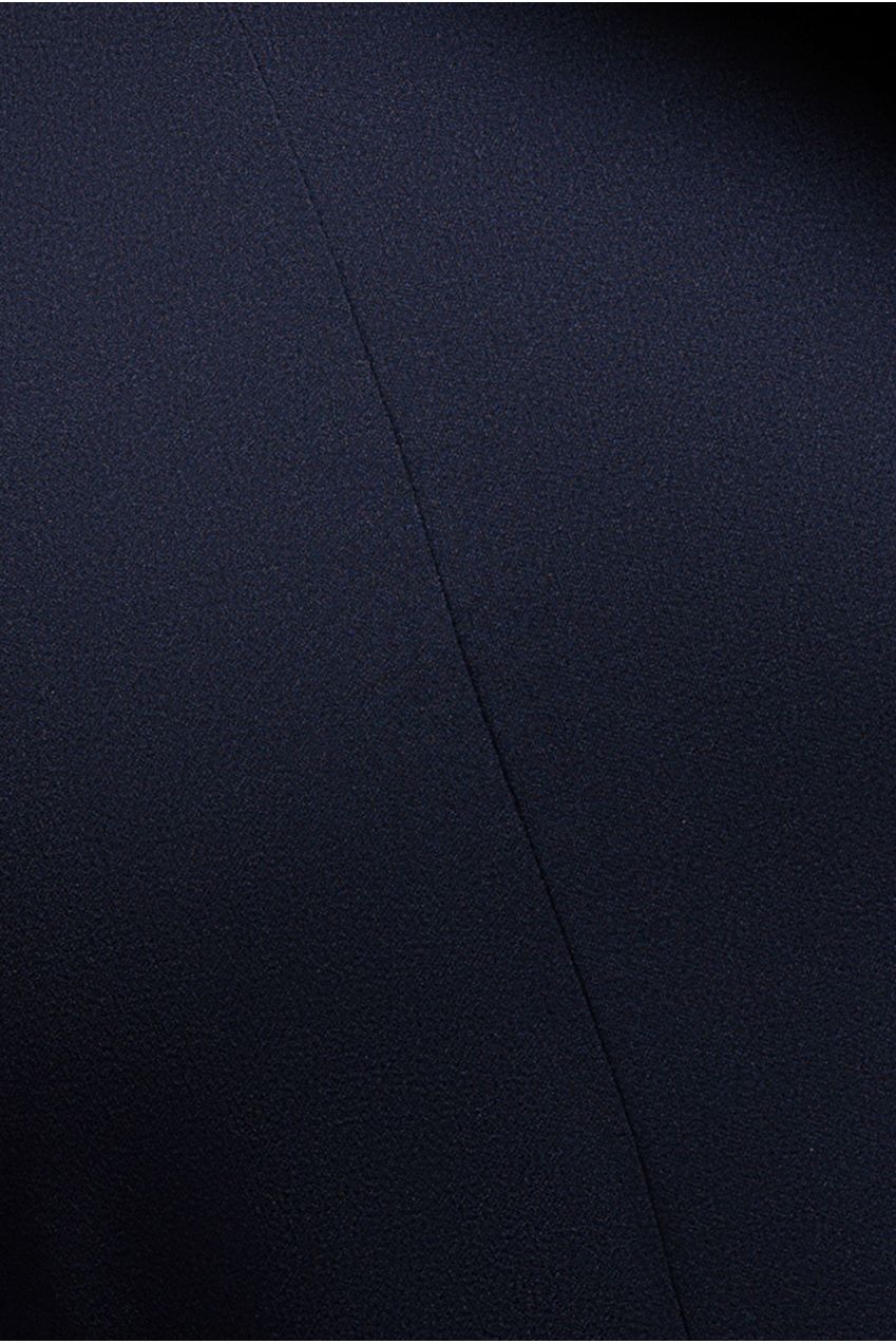 Goddiva Off Shoulder Back Satin Bow Scuba Maxi Dress - Navy Blue